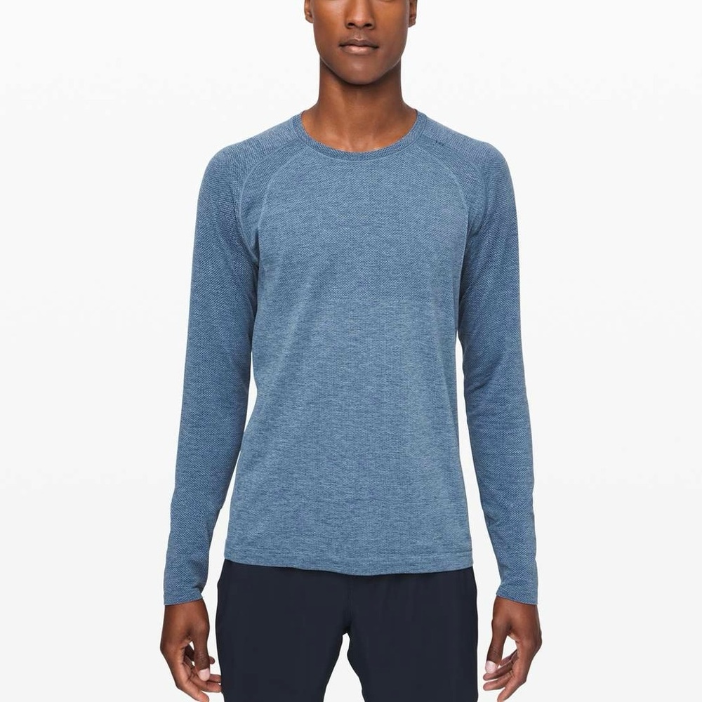 Lululemon Men’s Metal Vent Tech Long Sleeve Pullover Shirt Blue L